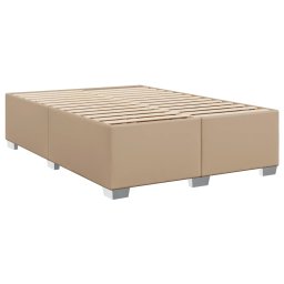 vidaXL Bedframe kunstleer cappuccinokleurig 140x190 cm