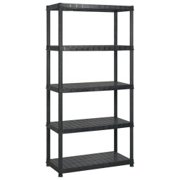 vidaXL Opbergrek 5-laags 255x40x185 cm kunststof zwart