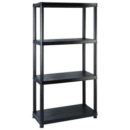 vidaXL Opbergrek 4-laags 183x30,5x130 cm kunststof zwart