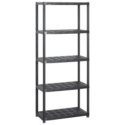 vidaXL Opbergrek 5-laags 213x38x170 cm kunststof zwart