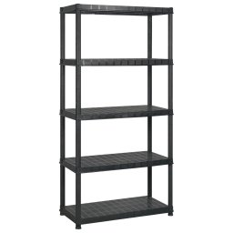 vidaXL Opbergrek 5-laags 170x40x185 cm kunststof zwart