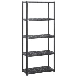 vidaXL Opbergrek 5-laags 142x38x170 cm kunststof zwart