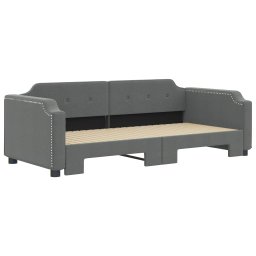 vidaXL Slaapbank met onderschuifbed 80x200 cm stof donkergrijs