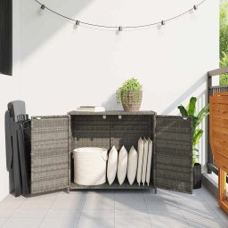 vidaXL Tuinkast 83x45x76 cm poly rattan grijs