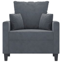 vidaXL Fauteuil 60 cm fluweel donkergrijs