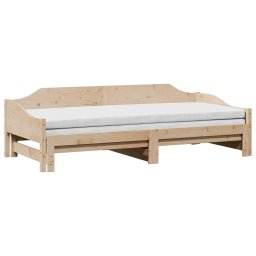 vidaXL Slaapbank met onderschuifbed 90x190 cm massief grenenhout