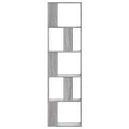 vidaXL Boekenkast 5-laags 45x23,5x162,5 cm bewerkt hout grijs sonoma