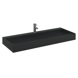 vidaXL Wastafel 120x46x11 cm gegoten mineraal/marmer matzwart