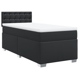 vidaXL Boxspring met matras kunstleer zwart 90x200 cm