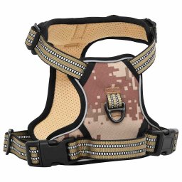 vidaXL Hondentuigje met riem en halsband verstelbaar M camouflagebruin