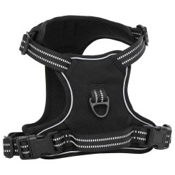 vidaXL Hondentuigje met riem en halsband verstelbaar XL zwart
