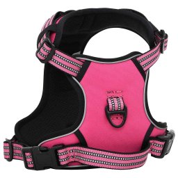 vidaXL Hondentuigje met riem en halsband verstelbaar L roze