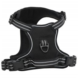 vidaXL Hondentuigje met riem en halsband verstelbaar M zwart
