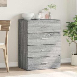 vidaXL Dressoir 60x39x80 cm bewerkt hout grijs sonoma