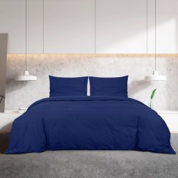 vidaXL Dekbedovertrekset 260x220 cm microvezel marineblauw
