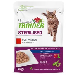 24x85g Rundvlees Adult Gesteriliseerd Natuurlijke Trainer natte kat