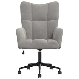vidaXL Relaxstoel fluweel lichtgrijs