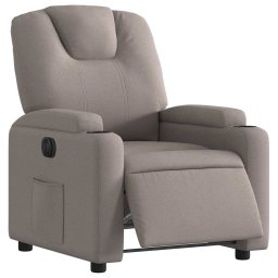 vidaXL Fauteuil verstelbaar elektrisch stof taupe