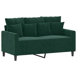vidaXL 2-delige Loungeset met kussens fluweel donkergroen
