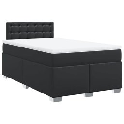vidaXL Boxspring met matras kunstleer zwart 120x190 cm