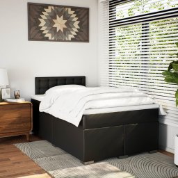 vidaXL Boxspring met matras kunstleer zwart 120x190 cm