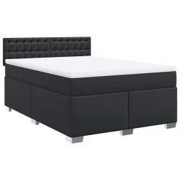 vidaXL Boxspring met matras kunstleer zwart 160x200 cm