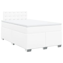 vidaXL Boxspring met matras kunstleer wit 120x200 cm