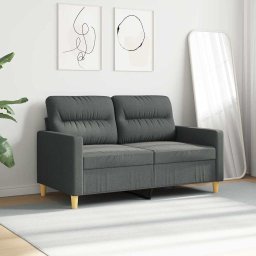 vidaXL Tweezitsbank 120 cm stof donkergrijs