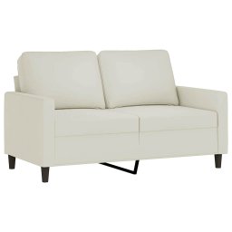 vidaXL 2-delige Loungeset met kussens fluweel crèmekleurig