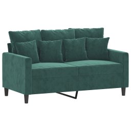 vidaXL 2-delige Loungeset met kussens fluweel donkergroen