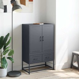 vidaXL Hoge kast 68x39x111,5 cm staal antracietkleurig