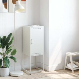 vidaXL Hoge kast 36x39x107 cm staal wit