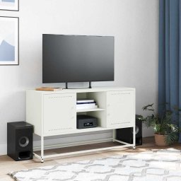 vidaXL Tv-meubel 100,5x39x60,5 cm staal wit