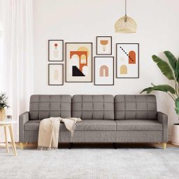 vidaXL Driezitsbank 210 cm stof taupe
