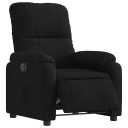 vidaXL Fauteuil verstelbaar elektrisch microvezelstof zwart