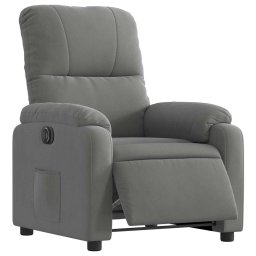 vidaXL Fauteuil verstelbaar elektrisch microvezelstof donkergrijs