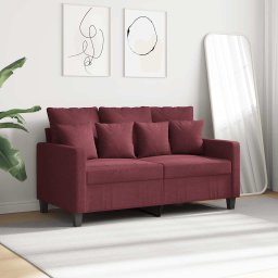 vidaXL Tweezitsbank 120 cm stof wijnrood
