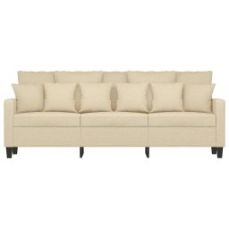 vidaXL Driezitsbank 180 cm stof crèmekleurig
