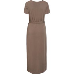 Object - Maat XS - Objannie Nadia S/s Dress Jurken Dames - Kleedje - Rok - Jurk - Bruin