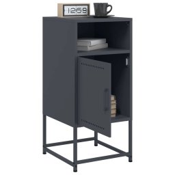 vidaXL Nachtkastjes 2 st 36x39x78 cm staal antracietkleurig
