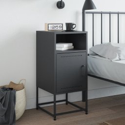 vidaXL Nachtkastje 36x39x78 cm staal antracietkleurig