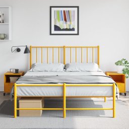 vidaXL Nachtkastjes 2 st 36x39x43,5 cm staal mosterdgeel