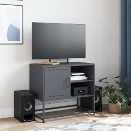 vidaXL Tv-meubel 68x39x60,5 cm staal antracietkleurig