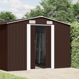 vidaXL Tuinschuur 257x489x181 cm metaal bruin