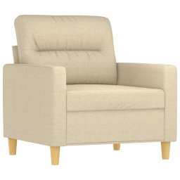 vidaXL 3-delige Loungeset met kussens stof crèmekleurig