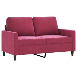 vidaXL 2-delige Loungeset met kussens fluweel wijnrood