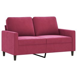 vidaXL 2-delige Loungeset met kussens fluweel wijnrood