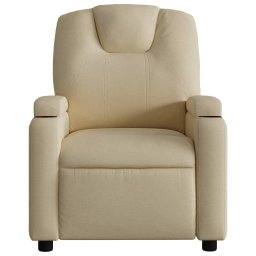 vidaXL Fauteuil verstelbaar stof crèmekleurig