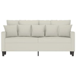 vidaXL Tweezitsbank 140 cm fluweel crèmekleurig