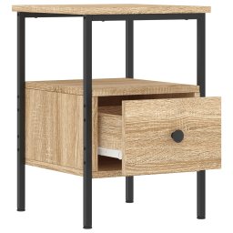 vidaXL Nachtkastje 34x36x50 cm bewerkt hout sonoma eikenkleurig